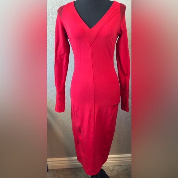 Donna Karan Red Fitted Dress US SIZE 6 - Picture 2 of 12